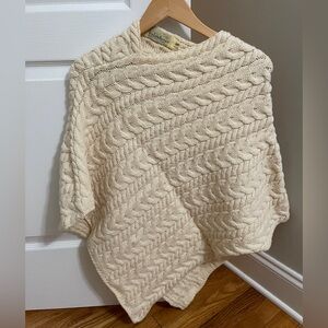 Cozy Cream Cable Knit Poncho
